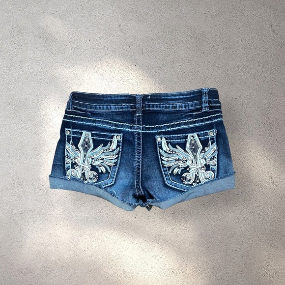 Telepatia Low-Mid Blue Denim Shorts - Picture 1 of 3